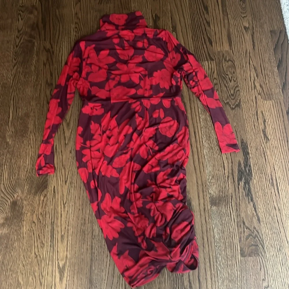 NWOT Cabi Shirt Dress size Small style #4392 red floral mesh - Picture 5 of 7